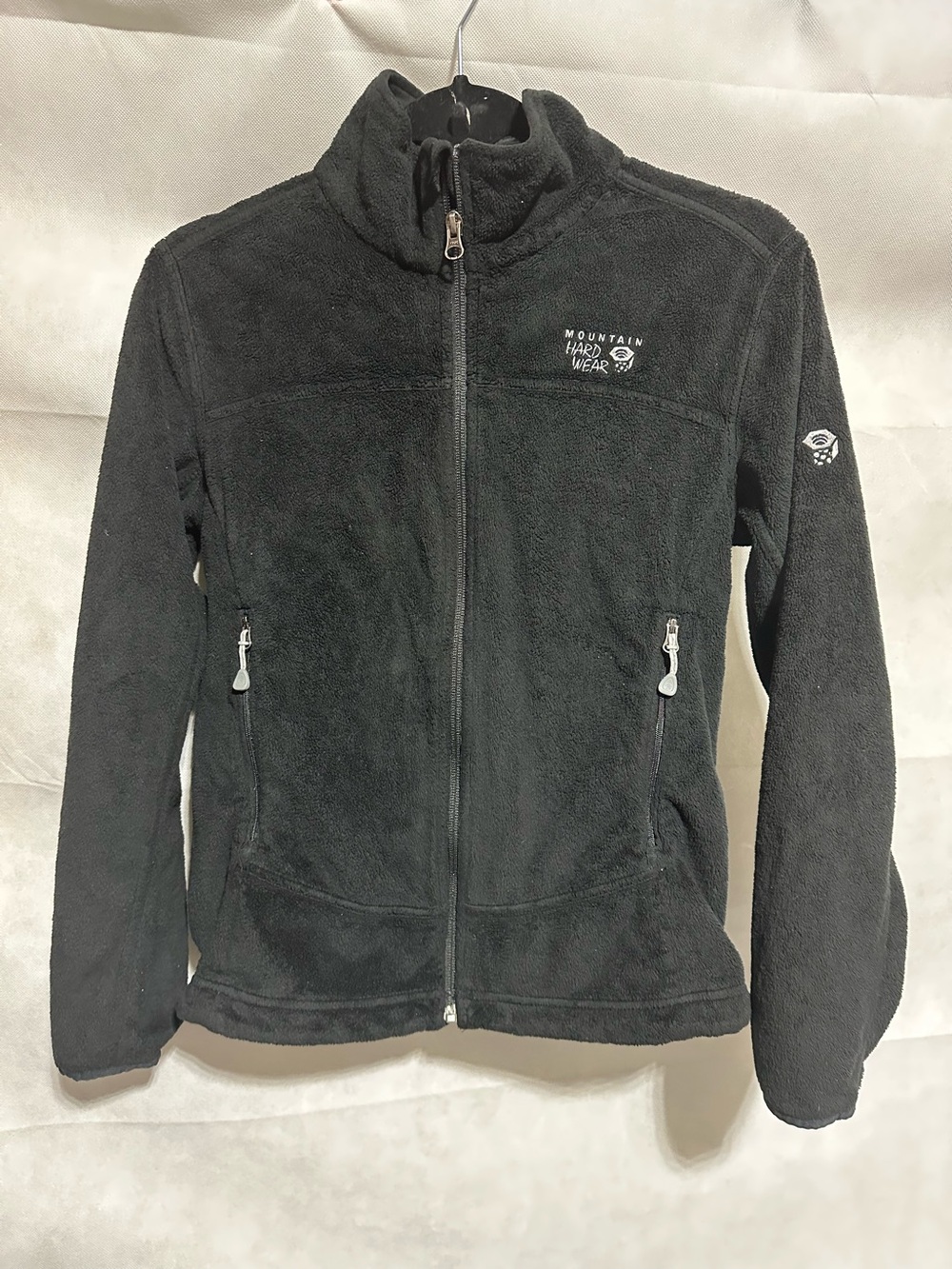 Mountain Hardware Black Zip Up Women's S Fleece Jacket Embroidered Logo Outdoor